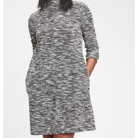 GAP Dresses & Skirts - Gap Black/White Mock Neck Tweed Dress